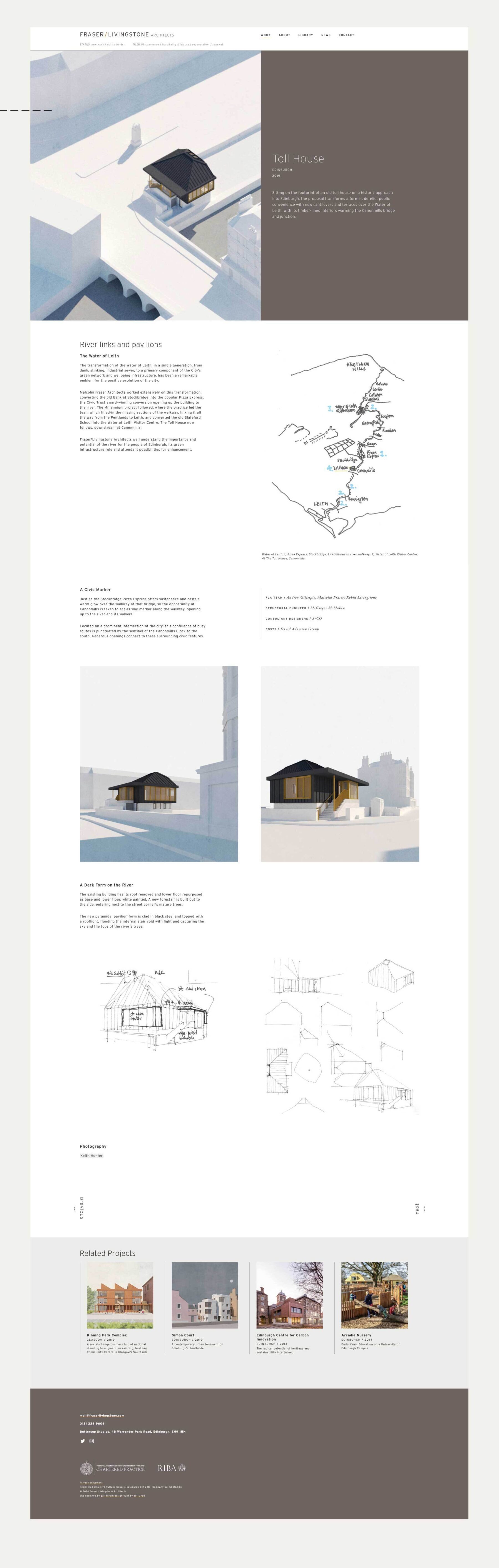 Toll House images, sketches and text by Fraser Livingstone Architects.