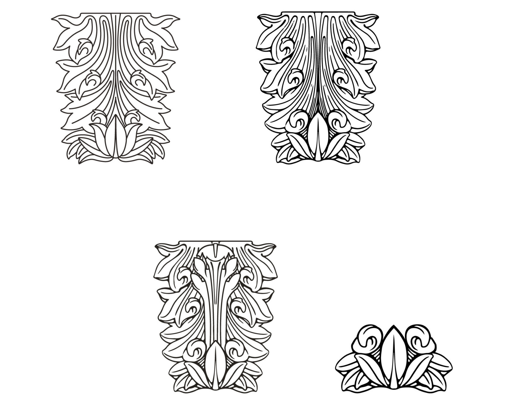 Sketches of ornamental pillar for logo.