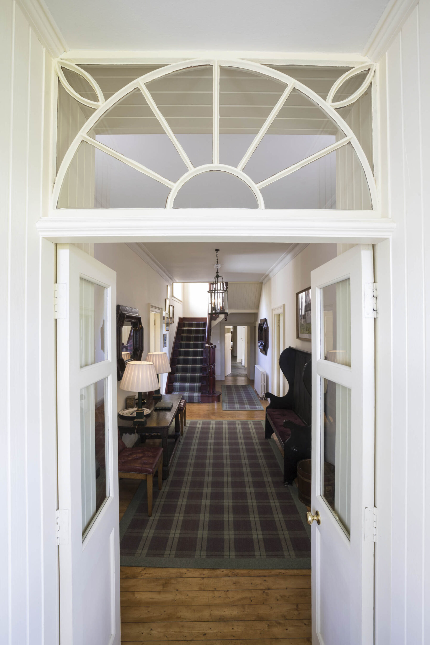 Photo of entrance at Knock House on Benmore estate.